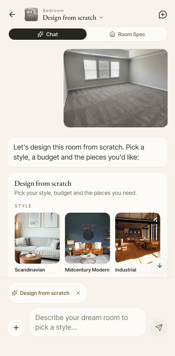 Design from scratch: the room photo and a choice of styles
